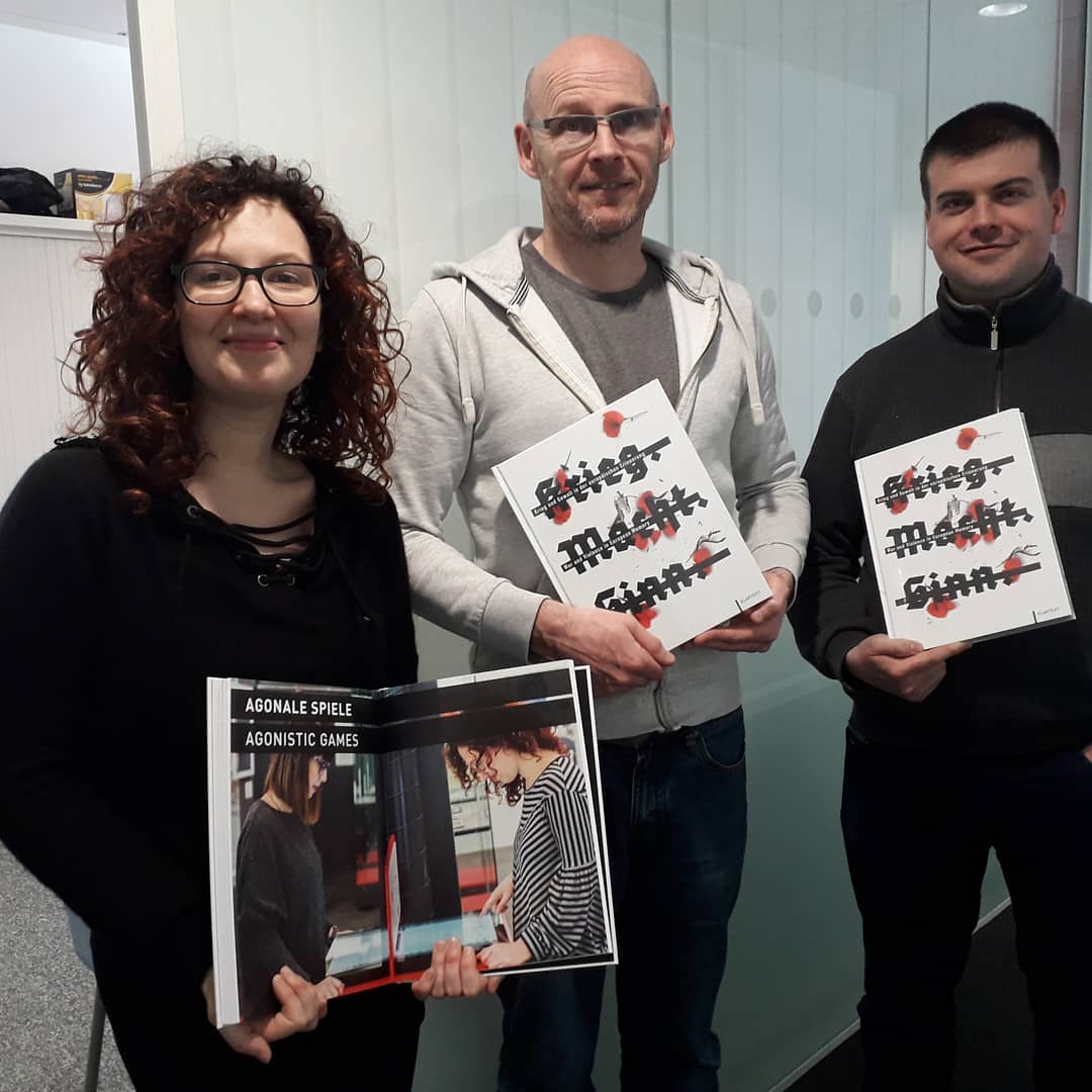 Fantastic achievement for CDE alumni Daniela de Angeli and Dan Finnegan featuring in the Ruhr Museum's new book of the Krieg.Macht.Sinn exhibition.  The book features a chapter about their Agnostic game Endless Blitz!